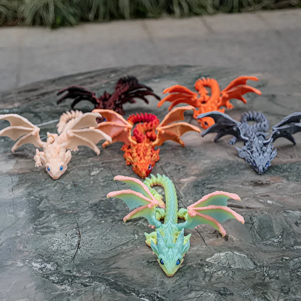 Red and gold printed PLA dragon wings costume prop toy