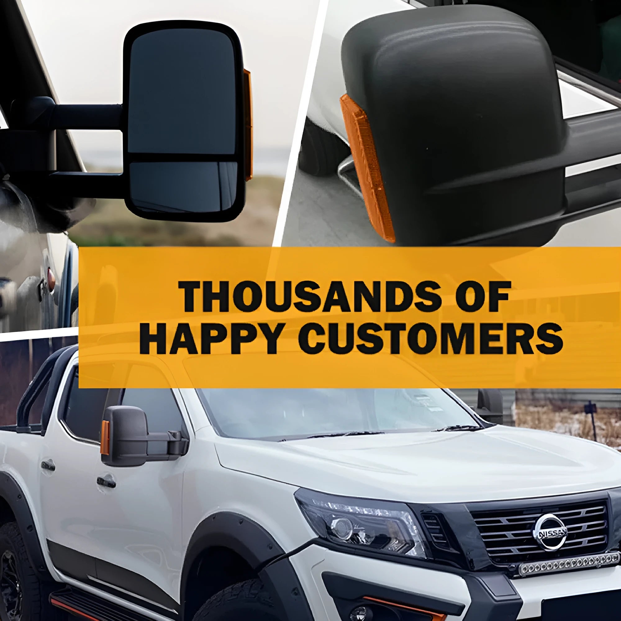 Black electric exterior rear vision mirror with indicator light for D23 Nissan NP300
