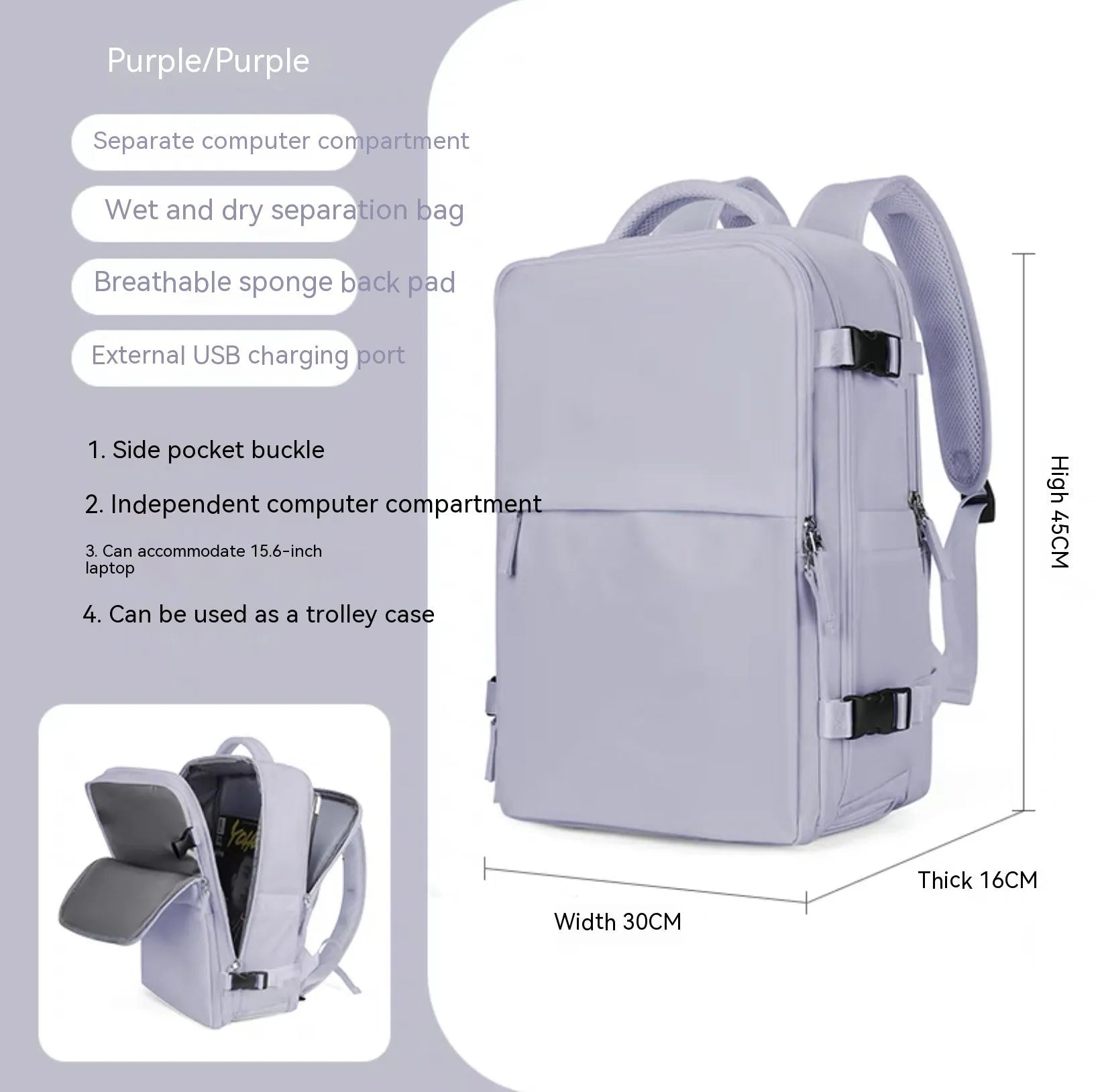Large waterproof mummy-style backpack in nylon, shown in a selection of colours including black, mint green, and pink.