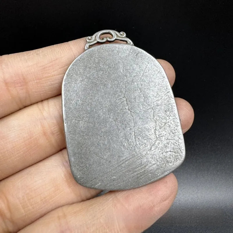 Chinese style antique iron pendant hanging ornament with geometric design