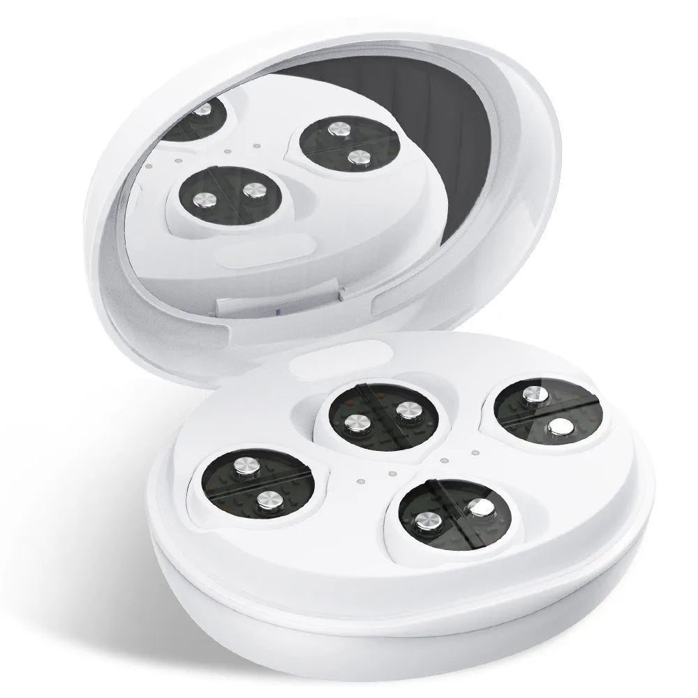 White wireless handheld red light eye beautification device with EMS massage function