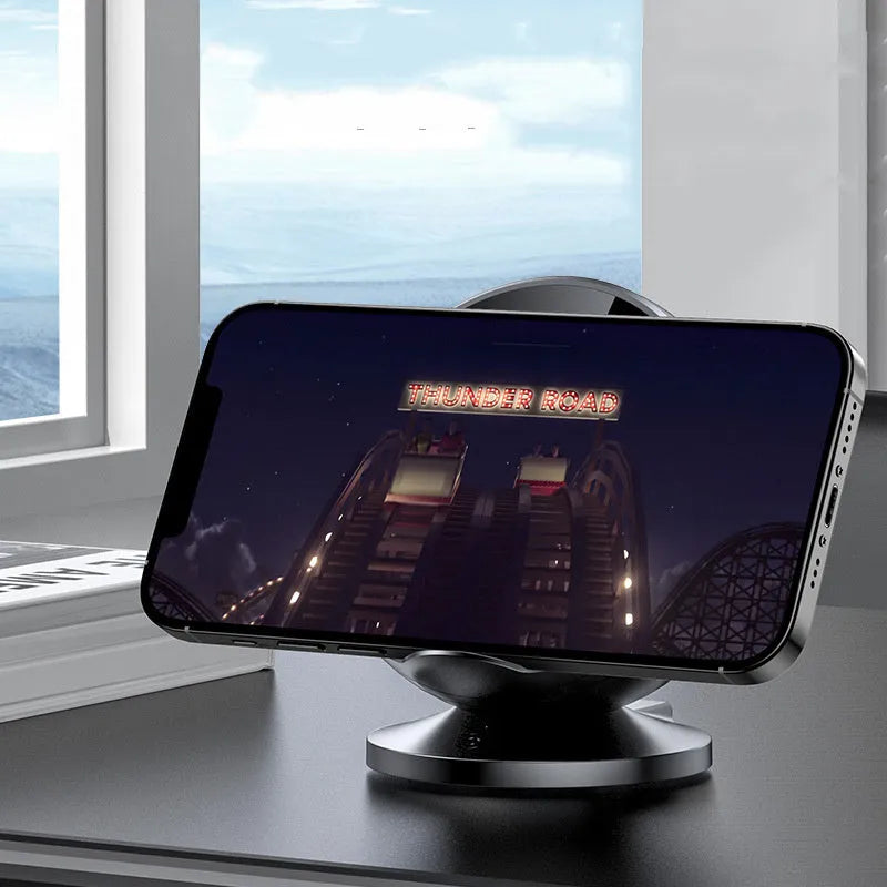 XC-11 multifunctional wireless charging phone holder with integrated Bluetooth speaker in black