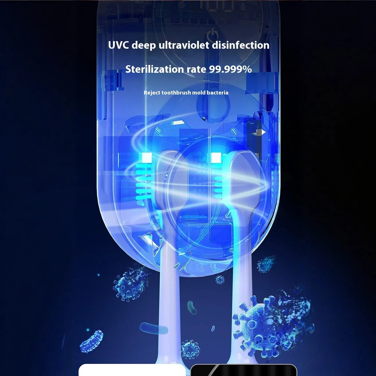 White electric sterilisation bin with wall mounted drying rack and UV sterilisation function