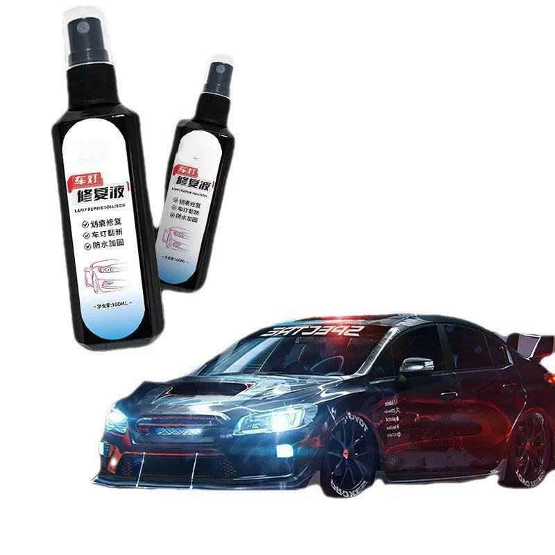 100ml bottle of car headlight restoration and repairing liquid for plastic lenses.