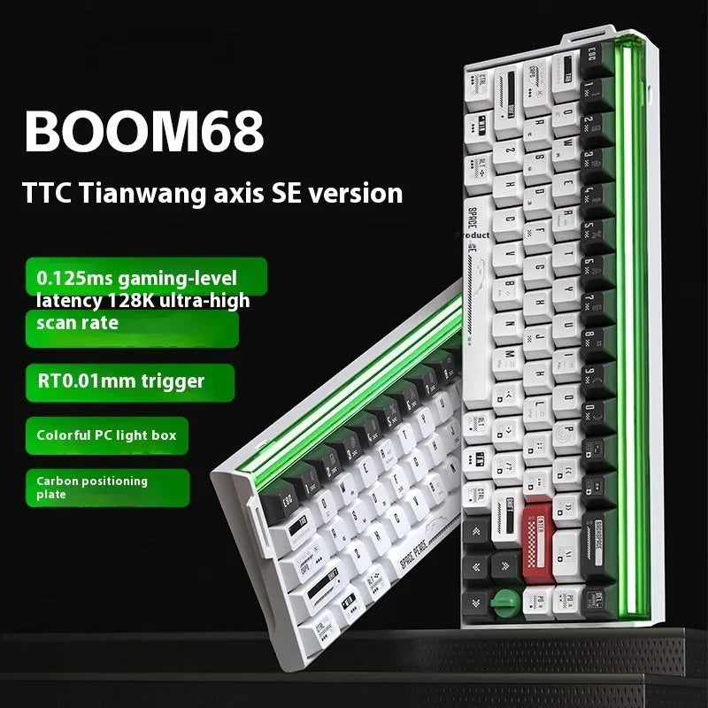 BOOM68 magnetic axis mechanical keyboard with RGB lighting and TTC King Axis SE switches
