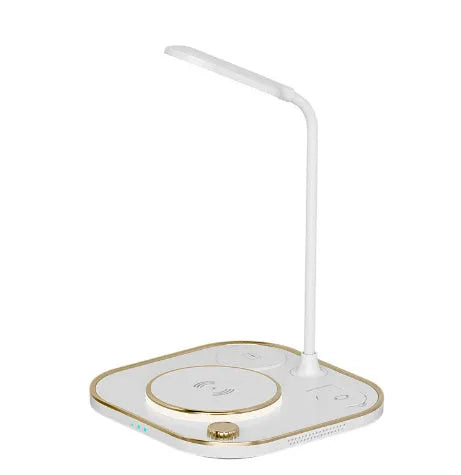 Three-in-one wireless magnetic charging dock with 15W fast charging and desk lamp in black, green or white