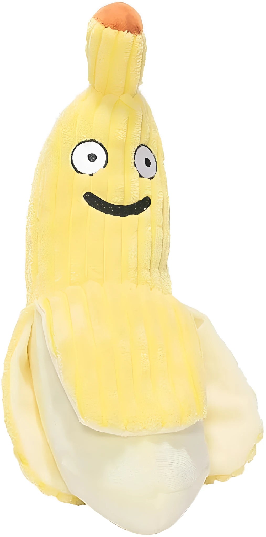 Yellow banana-shaped plush cat toy with crinkle paper sound element