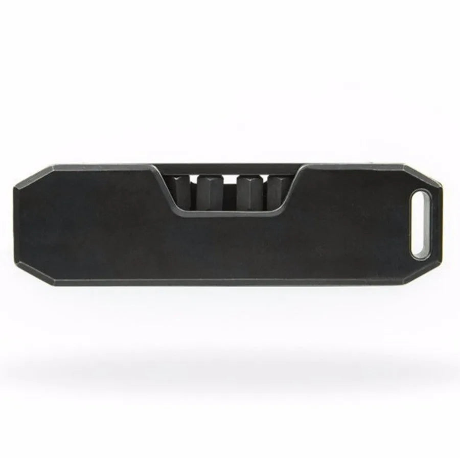 Creative outdoor EDC pocket tool set with metal alloy body and multiple heads in black and gray options
