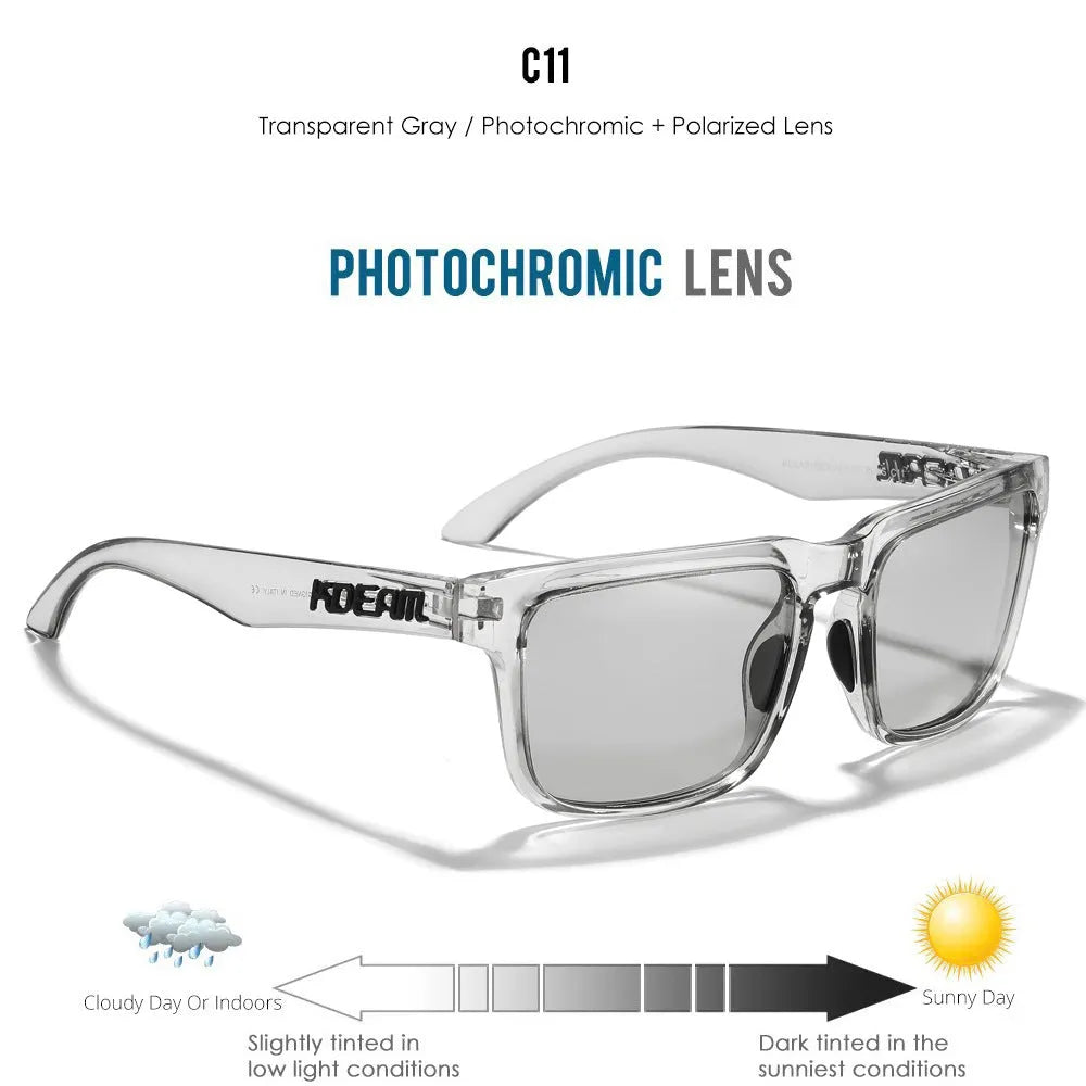 Polarized square sunglasses with TAC lens and PC frame in multiple colour options for outdoor use