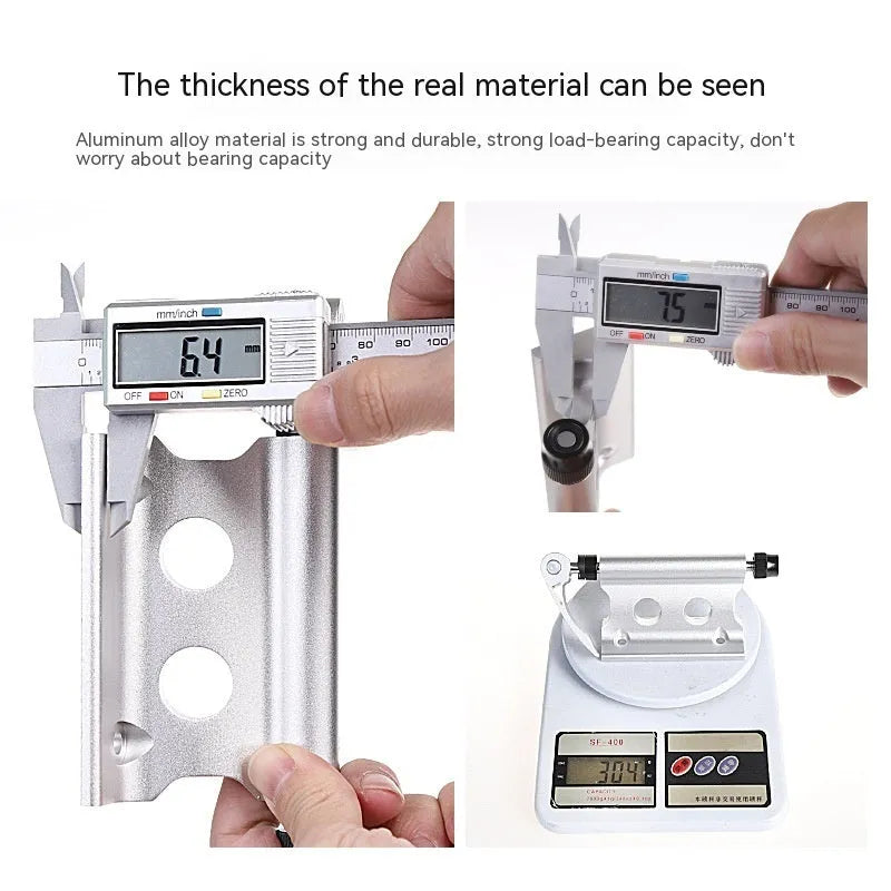 Silver metal quick release fixing clamp for a bicycle front fork.