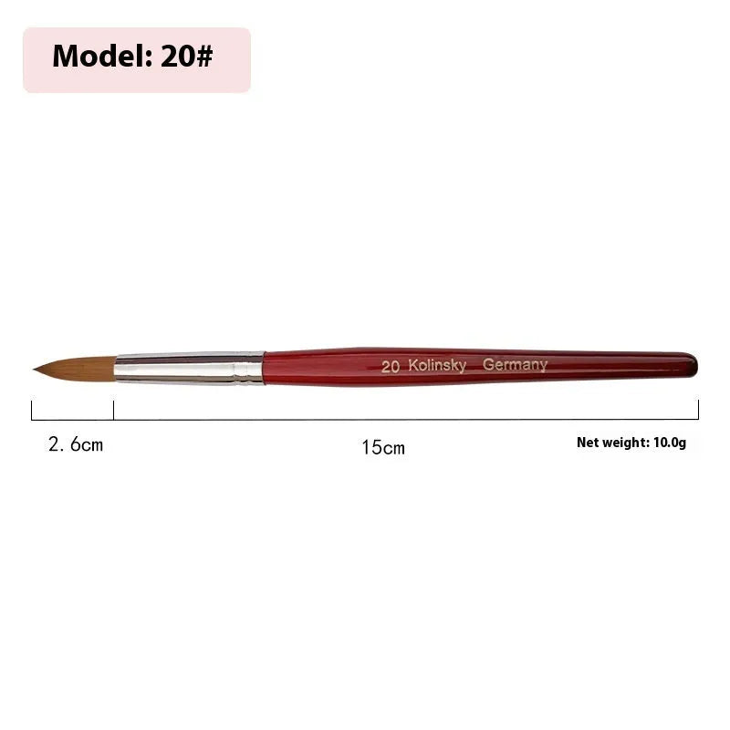 Nail art crystal pen with round tip on rosewood handle for dotting and detailing
