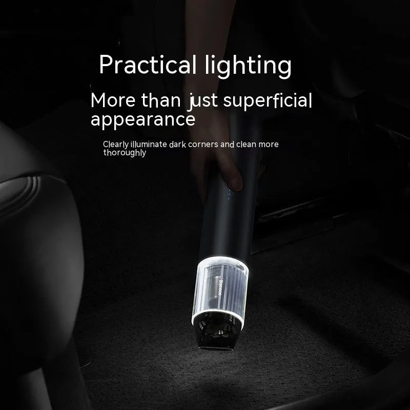 BASEUS A3 wireless car vacuum cleaner in black or silver with Type-C charging port