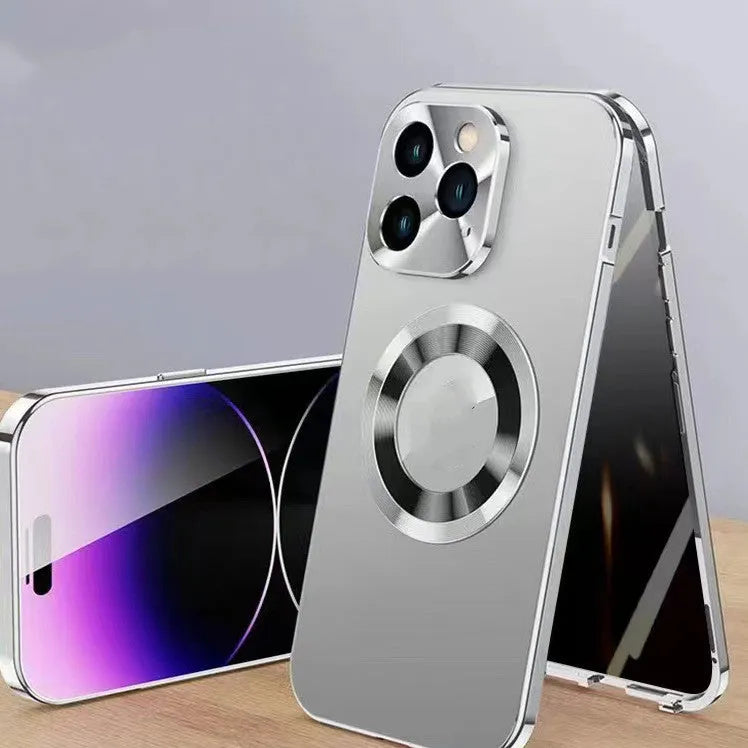 Magnetic iPhone case with metal clip shown in available colours for iPhone models