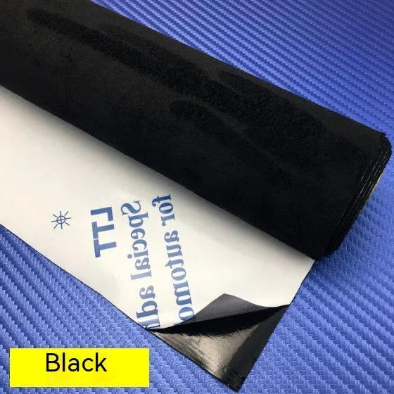 Self-adhesive elastic suede sheet in multiple colours for car interior decoration and furniture modification