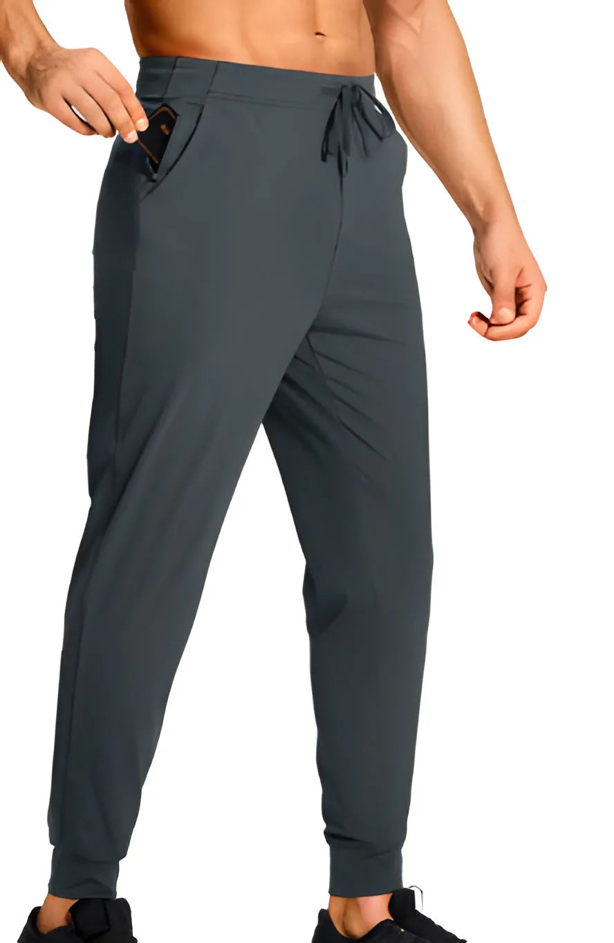 Men's loose casual trousers in solid colour with straight-leg fit, available in multiple size options
