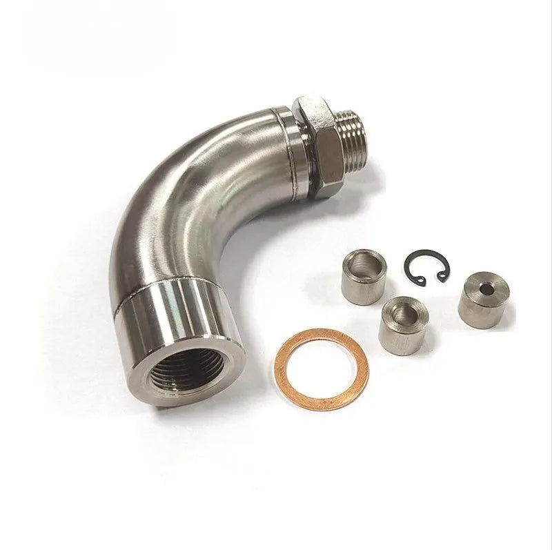 M18 x 1.5 automotive temperature sensor adapter with integrated flow valve for gas flow applications
