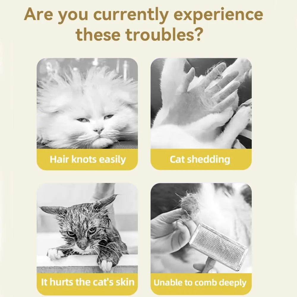 Rechargeable green and yellow silicone steam brush for grooming cats and dogs.
