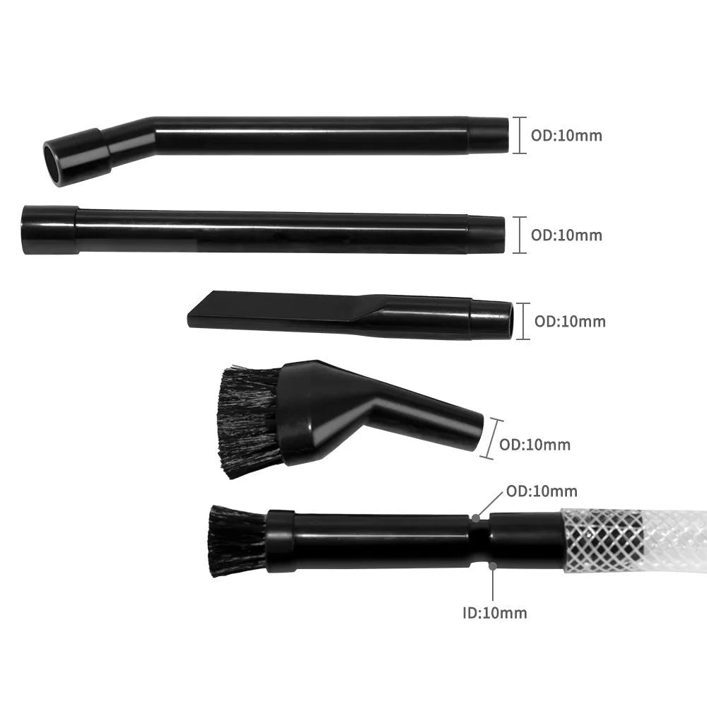 Eight-piece vacuum cleaner small suction head accessory set for cleaning areas under 10 square metres.