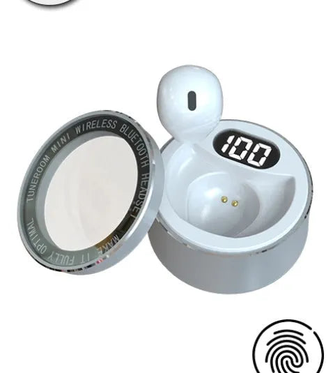 Invisible 9mm mini in-ear wireless Bluetooth headset in skin, white, or pink colours
