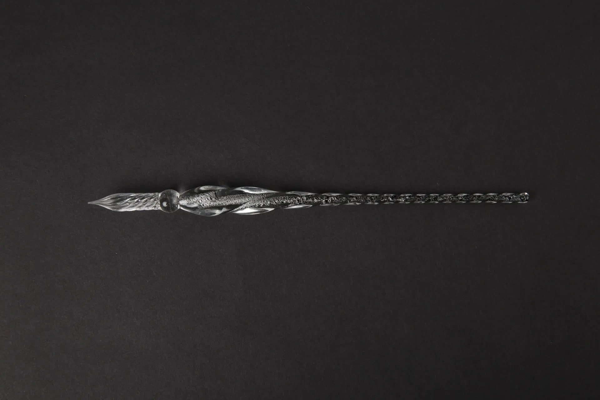 Glass crystal pen with coloured glaze dip art decoration in abstract modern design