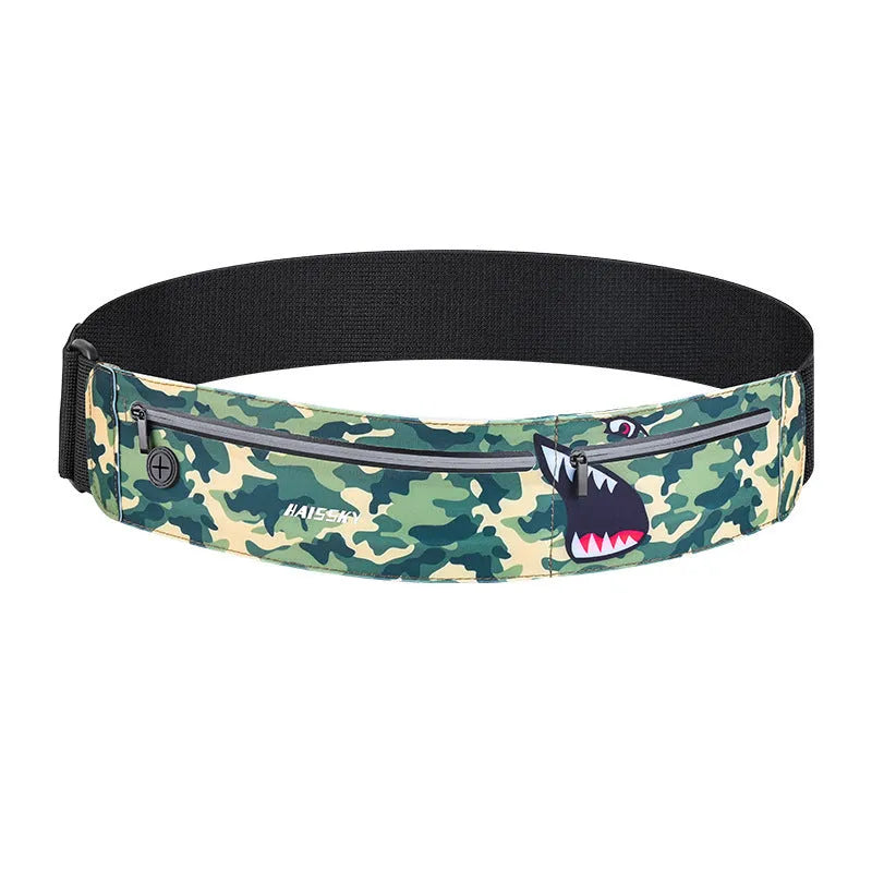 8-inch waterproof waist bag in chinlon Lycra for outdoor sports with anti-theft features