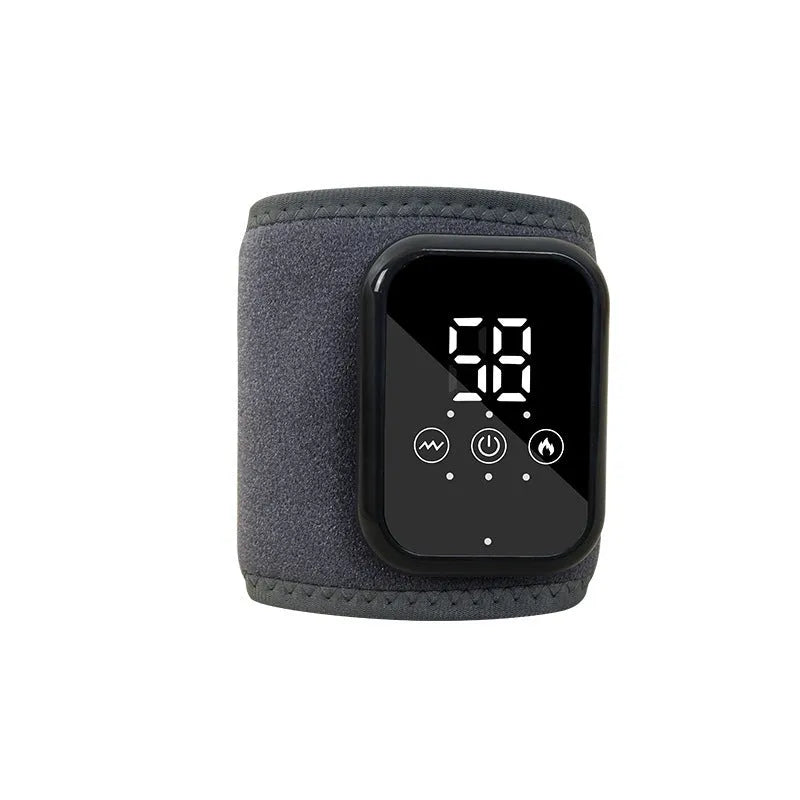 Black electric heating ankle sleeve showing integrated construction for heel and joint warmth