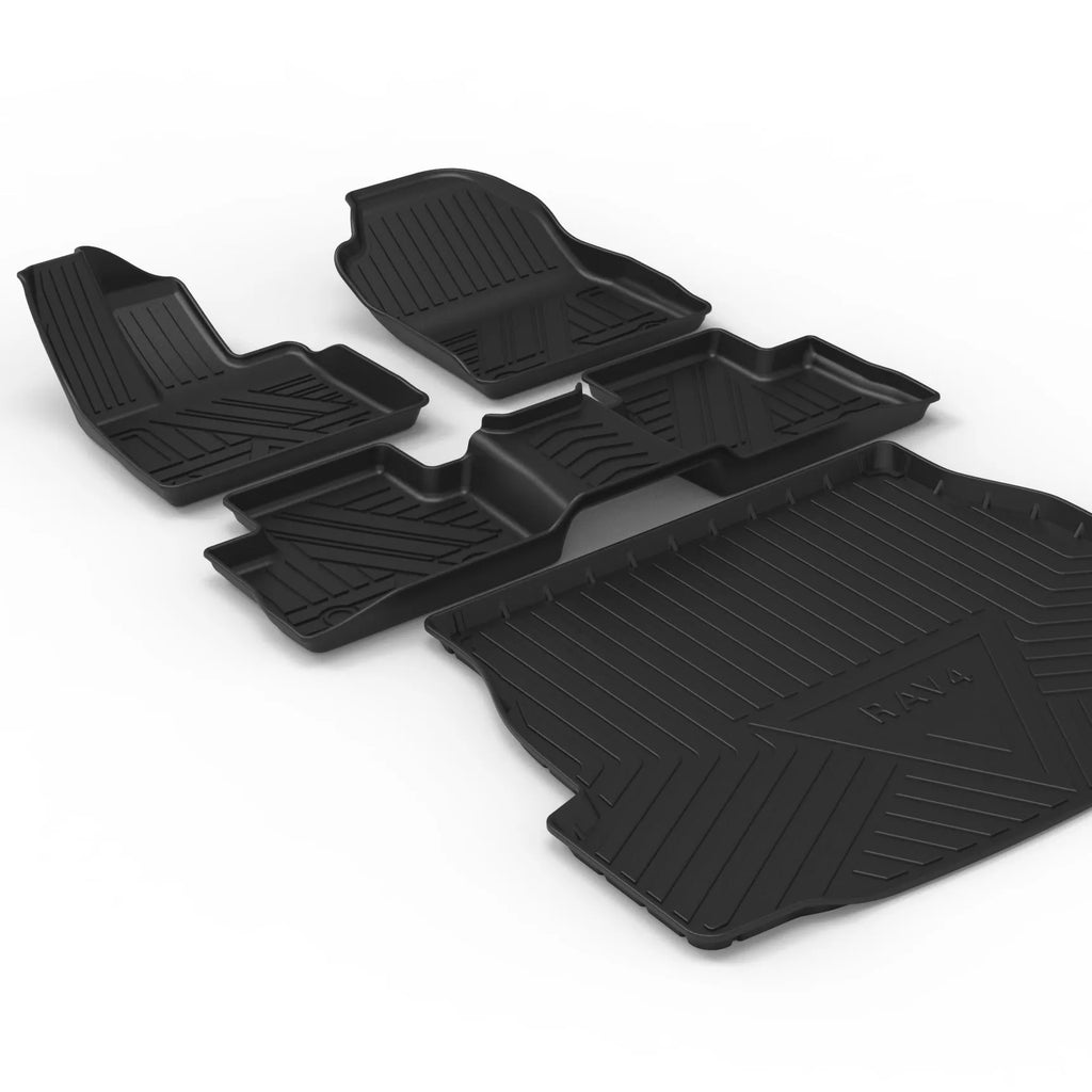 Black carbon fibre pattern TPE car trunk protection mat for specific vehicle models