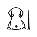 Cartoon cat pattern car sticker in ghost shadow dog shape for rear wiper application.