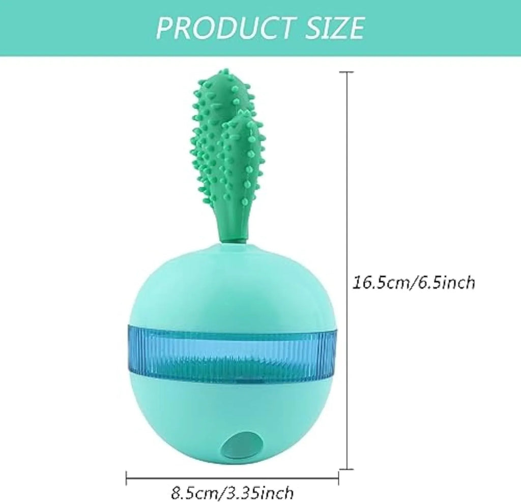 Blue durable rubber interactive treat dispensing dog toy for medium and large dogs