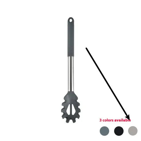 12-piece silicone kitchen utensil set with rotating storage bucket in black, dark gray or khaki