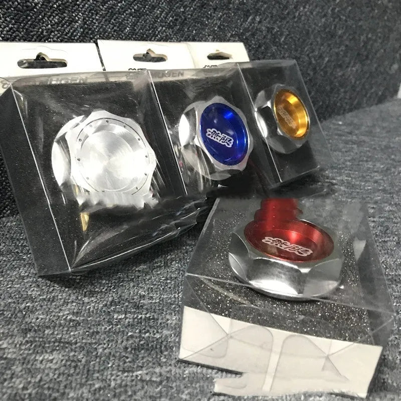 Aluminium alloy oil filter cap for Honda in red, blue, silver, black, purple, gold colours.
