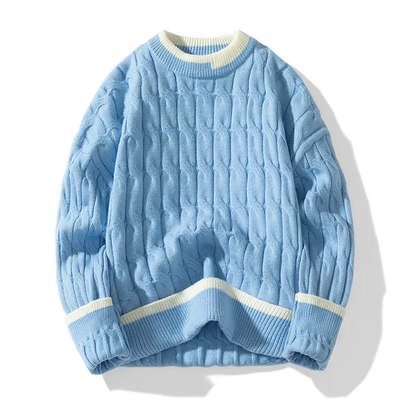 Men's loose fit two-piece modal acrylic sweater set in multiple colours for autumn winter sports wear