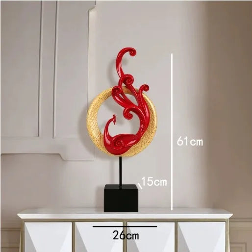 European style synthetic resin Phoenix ornament in a choice of festive red, rose gold or elegant silver finish.