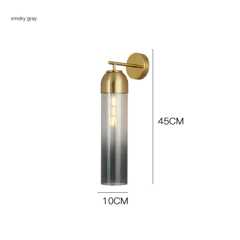 Nordic postmodern creative glass wall lamp with modern minimalist design and 10x40cm dimensions