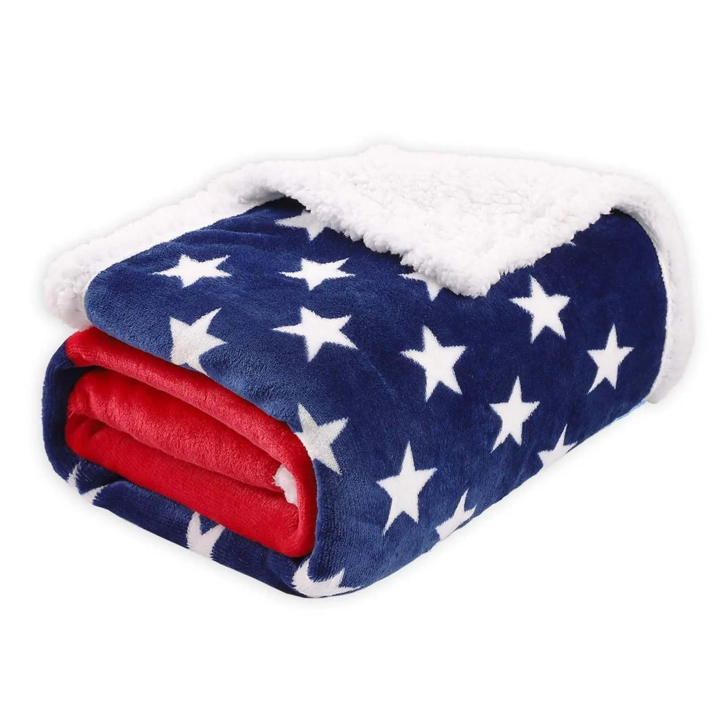 Striped polyester blanket in American style with three size options