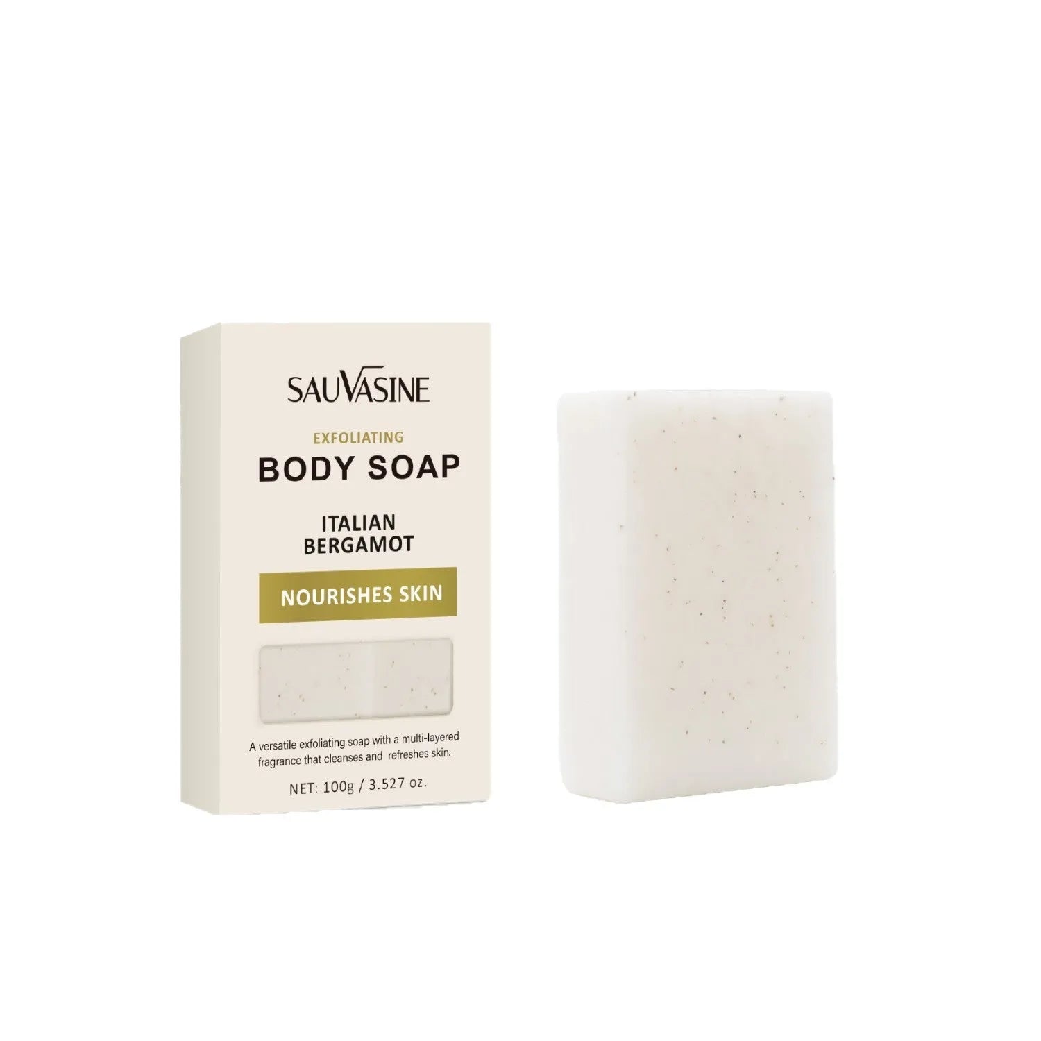 Exfoliating body soap bar for adult bathing with moisturising properties