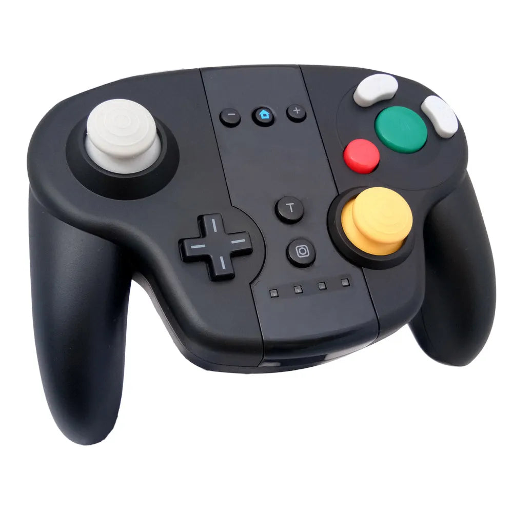 Black wireless gamepad controller with colourful box packaging for Nintendo Switch and Windows PC gaming