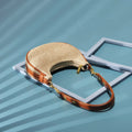 Straw all-match shoulder underarm bag women's niche messenger bag PU brown colour horizontal square shape sewing thread detail