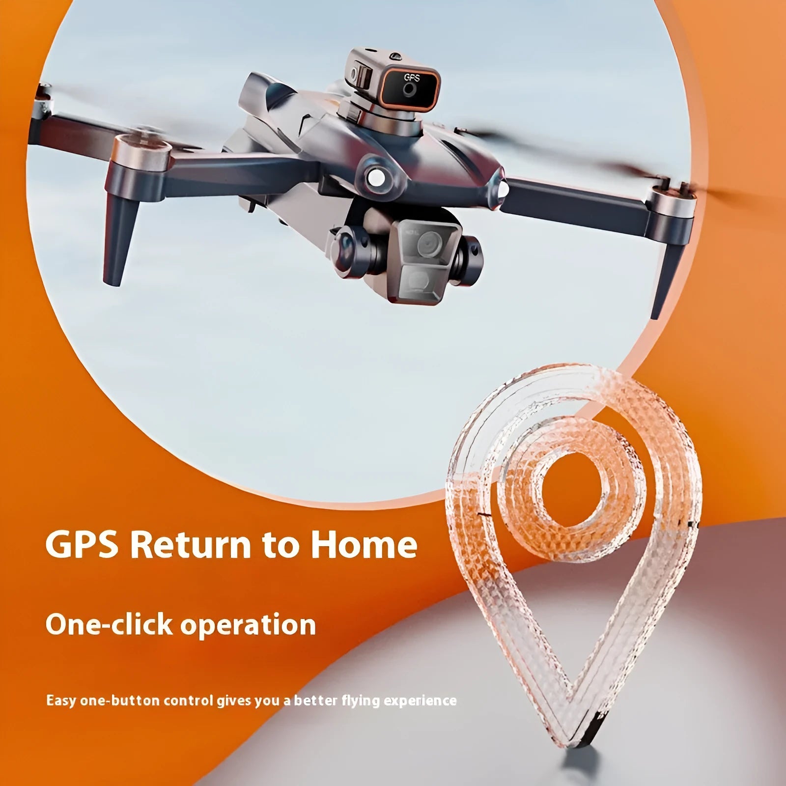 P25 dark blue dual lens brushless drone with 540° obstacle avoidance and GPS return