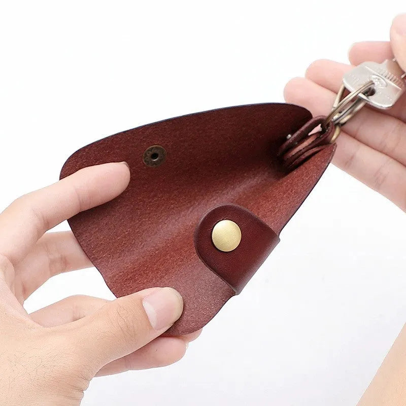 Genuine leather car key case in short length available in four colour options