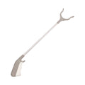 Stainless steel garbage picker with 40cm length and push-handle design for one-handed operation