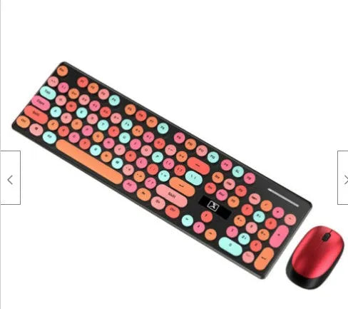 Wireless keyboard and mouse set in vibrant yellow mixed colour with backlit keyboard and photoelectric mouse