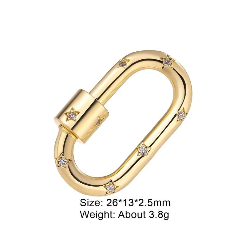 Copper climbing heart button with micro zircon inlay and gold electroplating