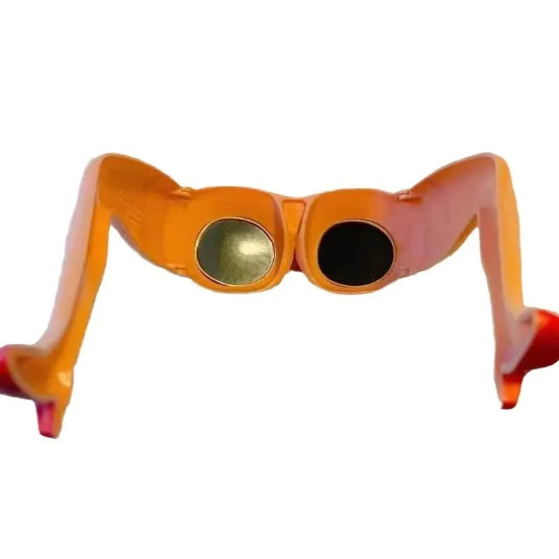 Orange plastic personality sunglasses designed for leg and hip wearing with 15*20*6.3 cm dimensions