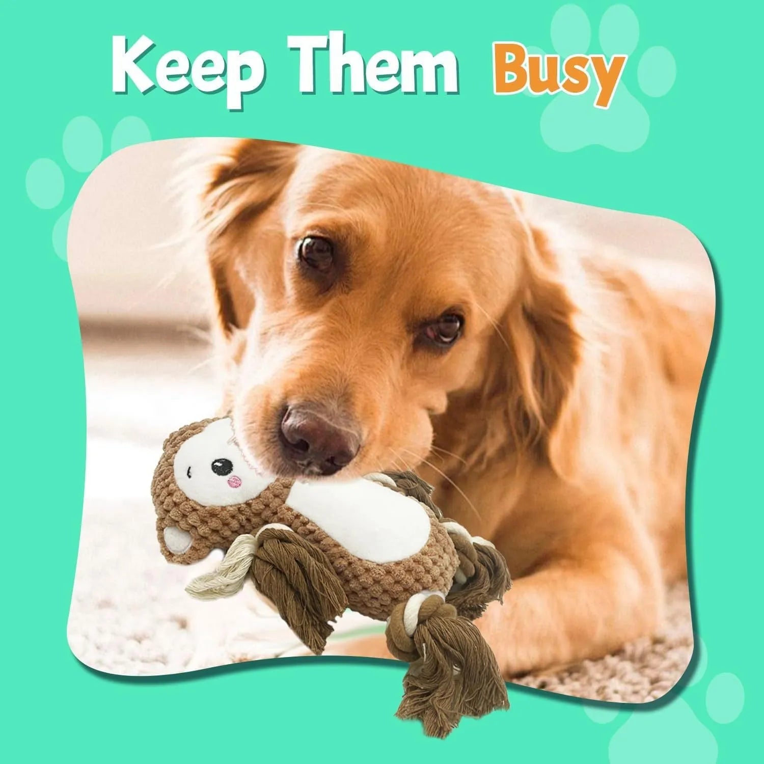 Plush squeaky dog toys assortment with lion and monkey designs for medium large dogs