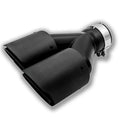 Black carbon fibre car exhaust pipe with double outlet silencer tail nozzle, 250mm size