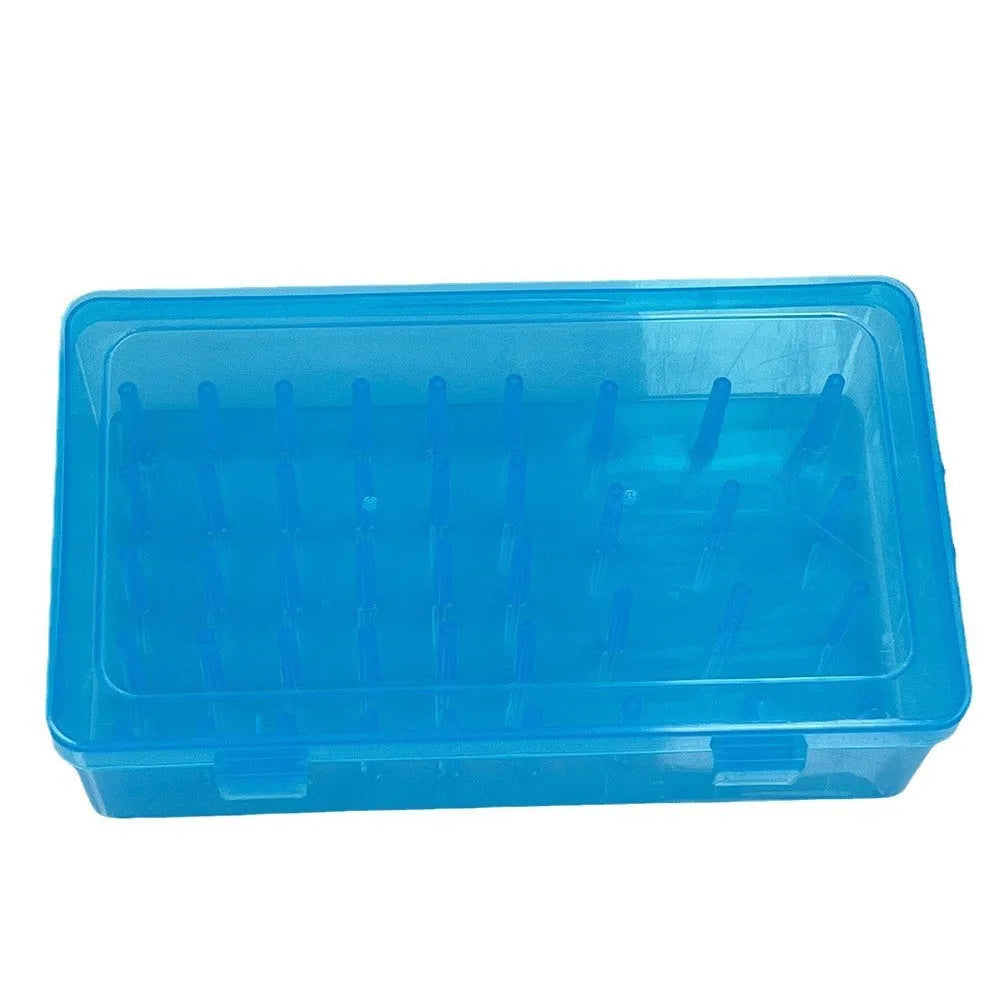 42 compartment transparent pink blue PP plastic embroidery thread sewing storage box