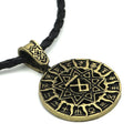 Lunavin ODing logo necklace with Nordic myth pendant on adjustable leather rope or snake bones chain