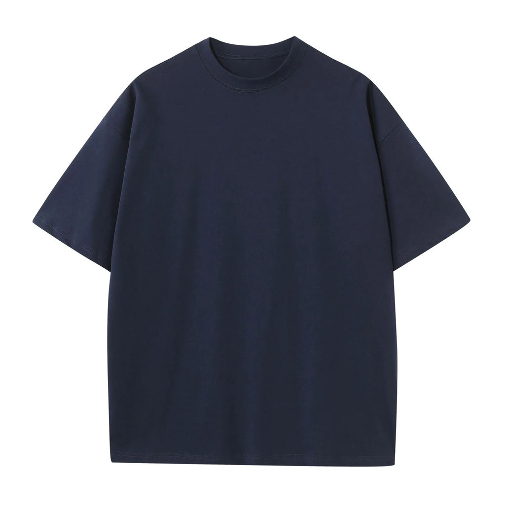 Men's pure cotton short sleeve round neck loose t-shirt in khaki colour