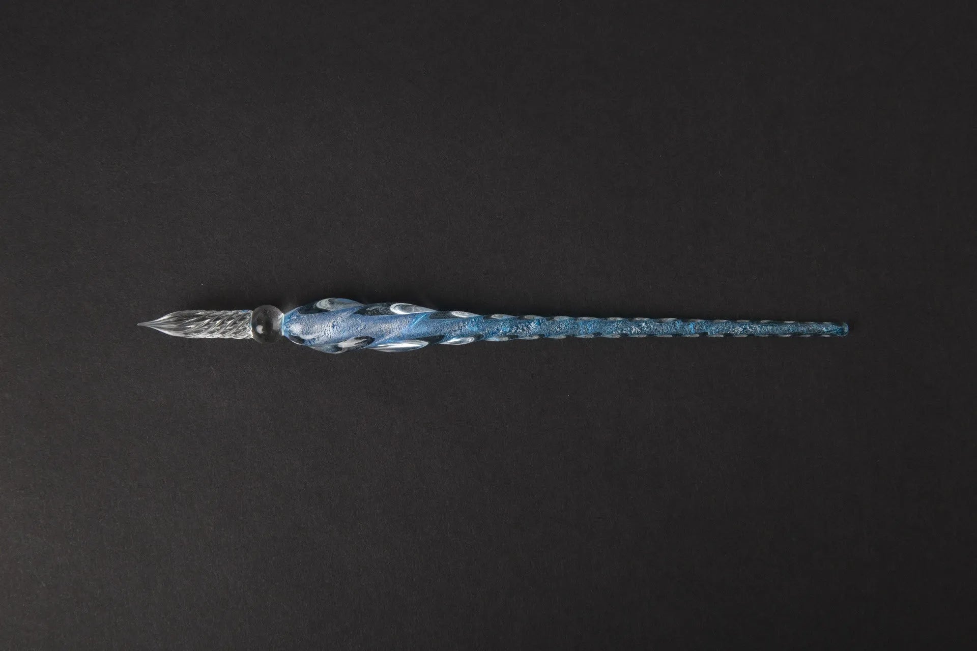 Glass crystal pen with coloured glaze dip art decoration in abstract modern design